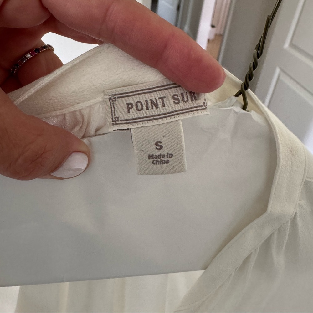 Light Weight White Button Down Blouse - image 3